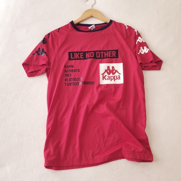 Kappa Other - Kappa Short Sleeve Shirt Bastil Authentic "Like No Other" Red Mens SIZE Small